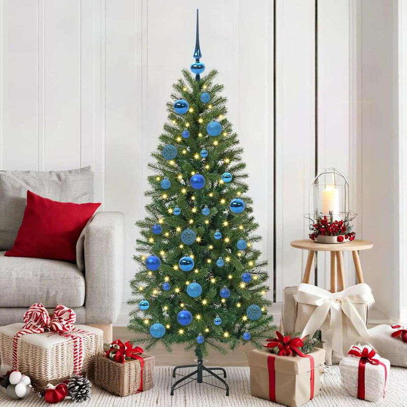 Afbeelding laden in galerijviewer, Vidaxl kerstbal set met 150 led 61 pcs blauw kunststof
