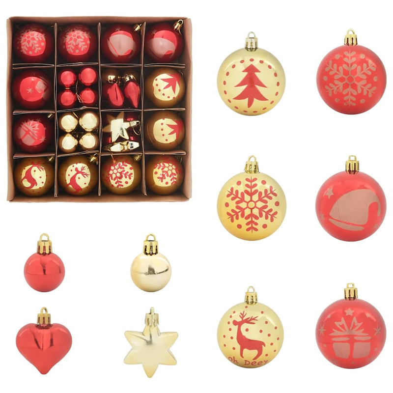 Afbeelding laden in galerijviewer, Vidaxl kerstbal set 40 pcs goud en rood kunststof
