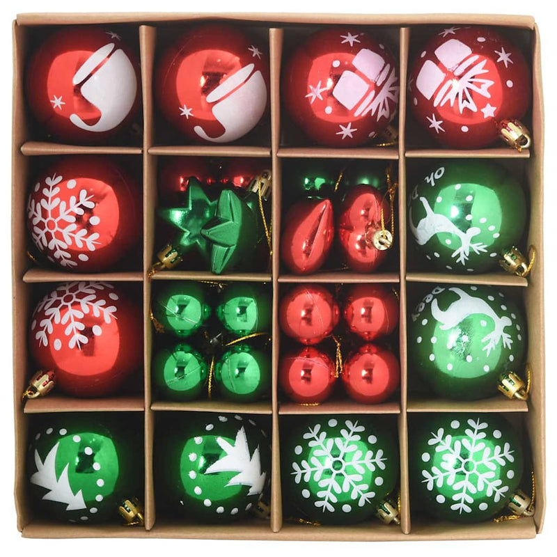Afbeelding laden in galerijviewer, Vidaxl kerstbal set 40 st rood en groen ø 6 cm kunststof
