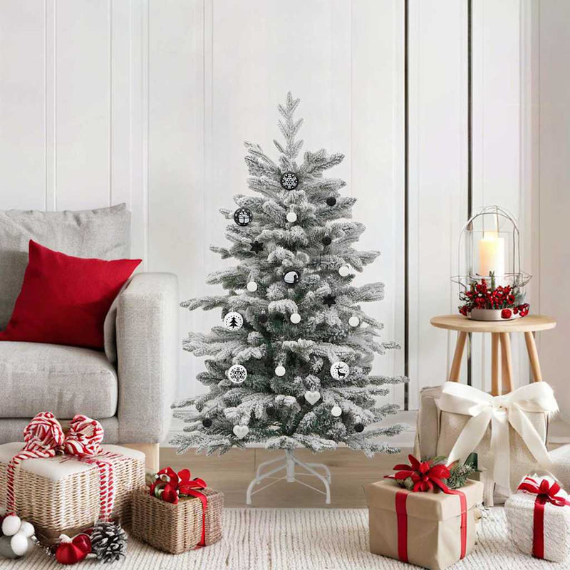Afbeelding laden in galerijviewer, Vidaxl kerstbal set 40 pcs zwart en wit kunststof
