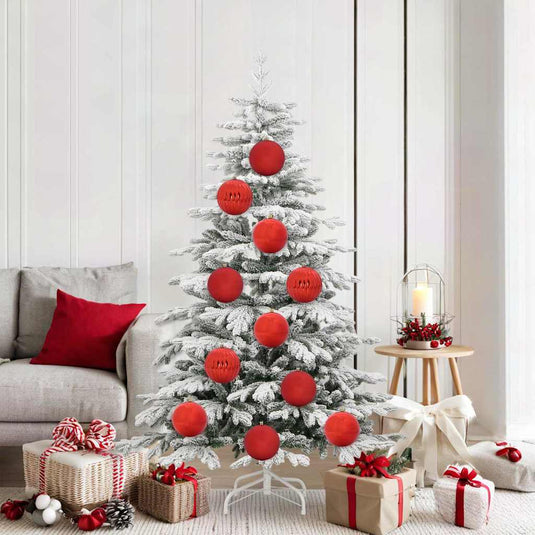 Vidaxl kerstbalset xl 9 pcs rood kunststof