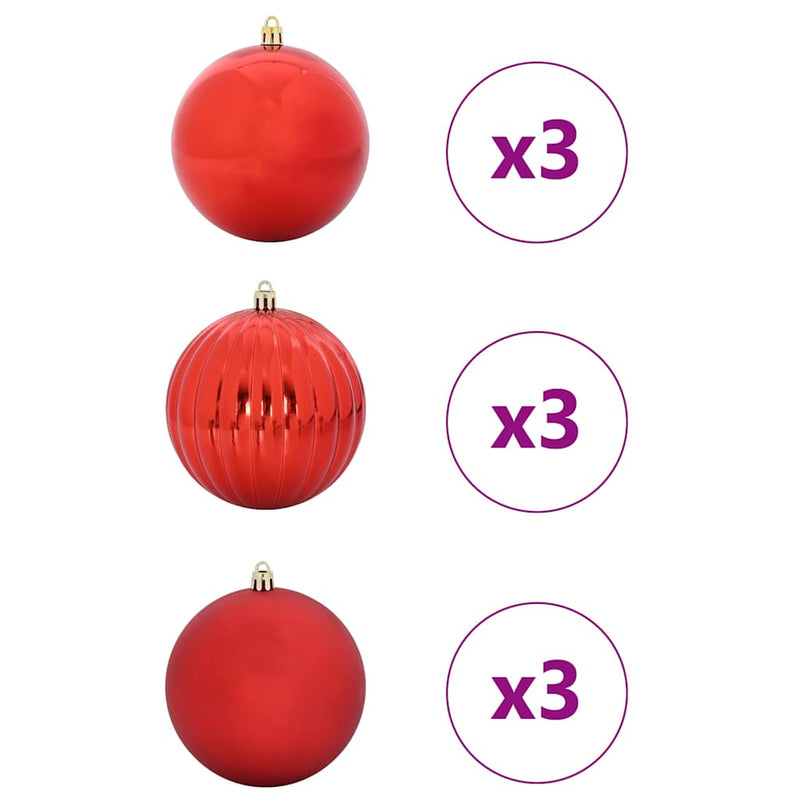 Afbeelding laden in galerijviewer, Vidaxl kerstbalset xl 9 pcs rood kunststof
