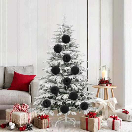 Vidaxl kerstbal set xl 9 pcs zwart kunststof