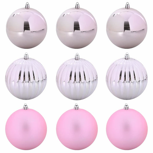 Vidaxl kerstbal set xl 9 pcs roze kunststof