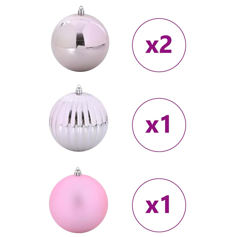 Afbeelding laden in galerijviewer, Vidaxl kerstbal set xxl 4 pcs roze kunststof
