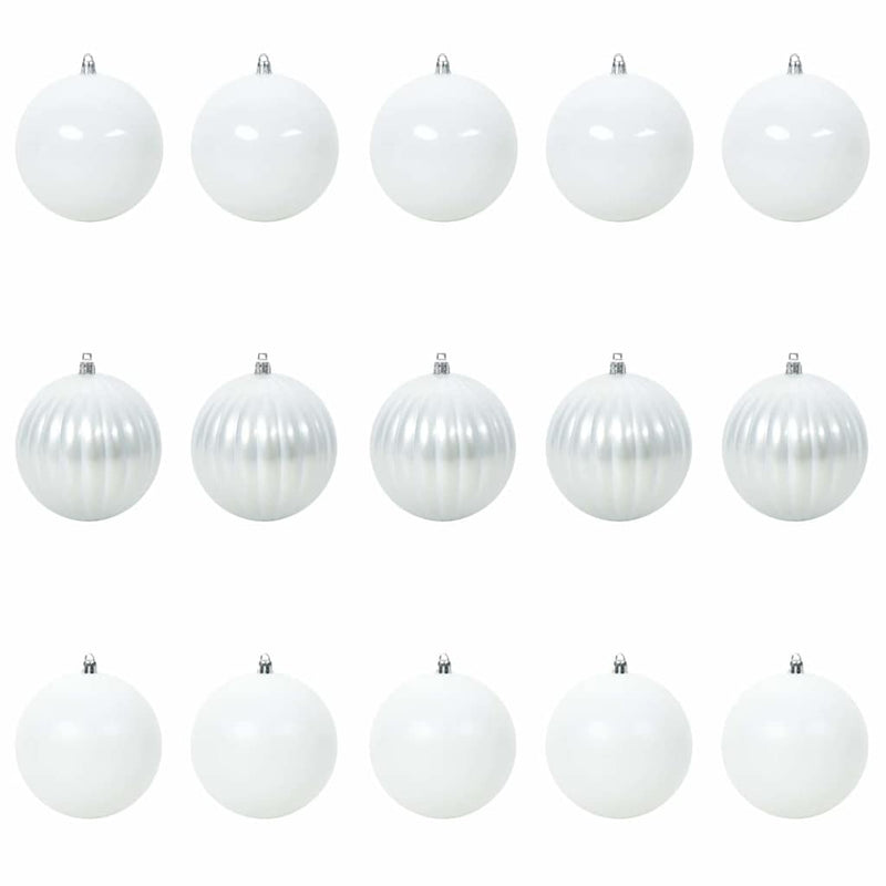 Afbeelding laden in galerijviewer, Vidaxl kerstbalset xl 15 pcs wit kunststof
