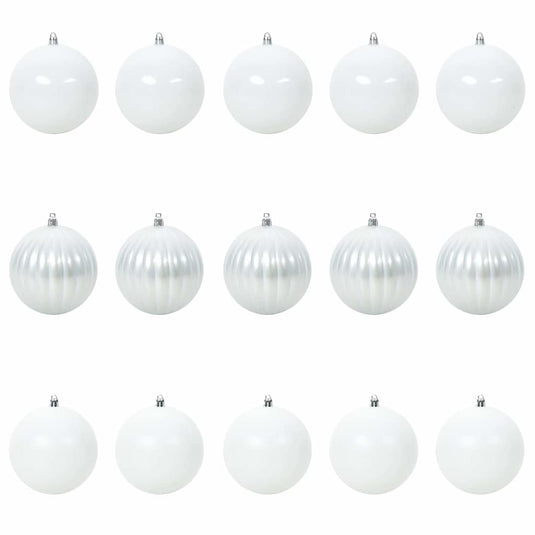 Vidaxl kerstbalset xl 15 pcs wit kunststof