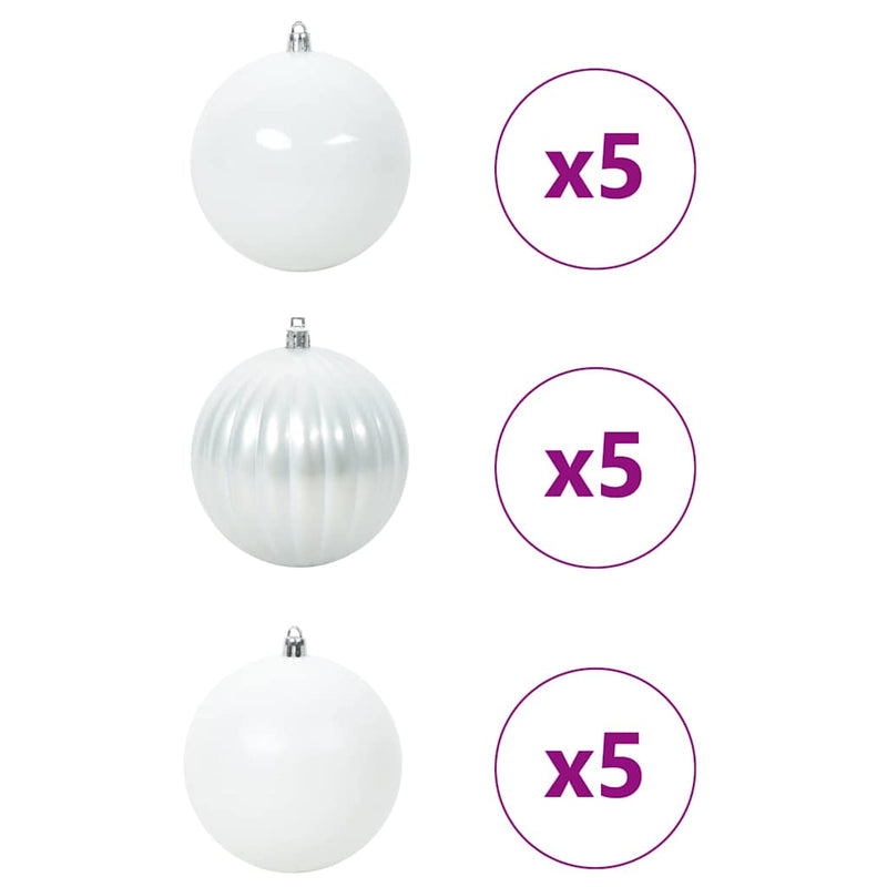 Afbeelding laden in galerijviewer, Vidaxl kerstbalset xl 15 pcs wit kunststof
