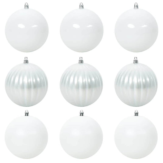 Vidaxl kerstbal set xl 9 pcs wit kunststof