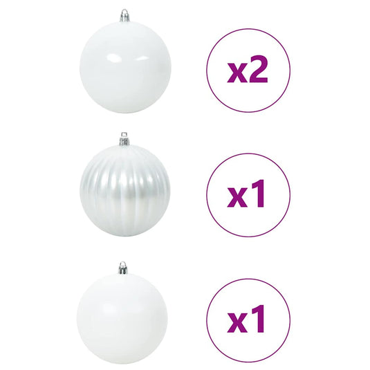 Vidaxl kerstbal set xxl 4 pcs wit kunststof