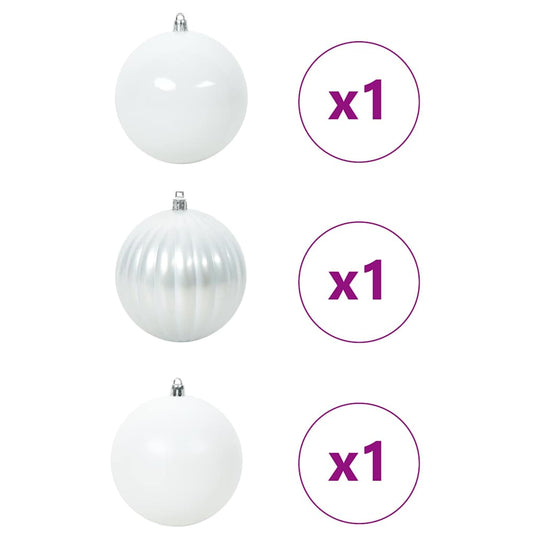 Vidaxl kerstbal set xxl 3 pcs wit kunststof
