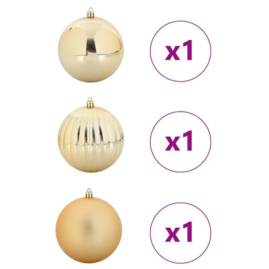 Vidaxl kerstbal set xxl 3 pcs goud kunststof