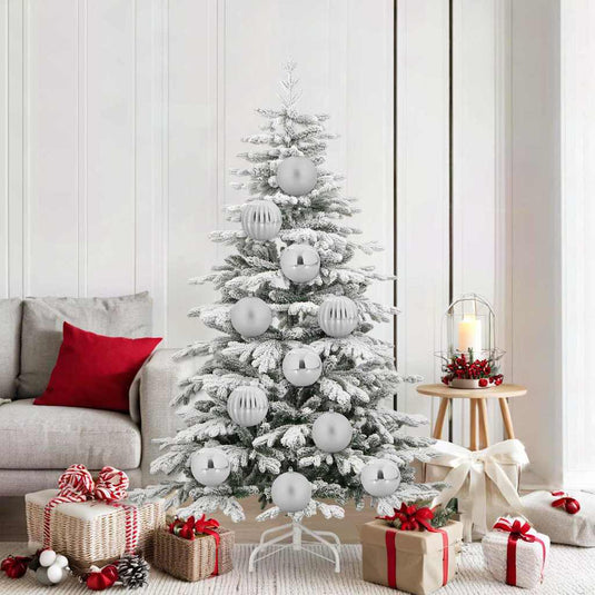 Vidaxl kerstbal set xl 9 pcs zilver kunststof