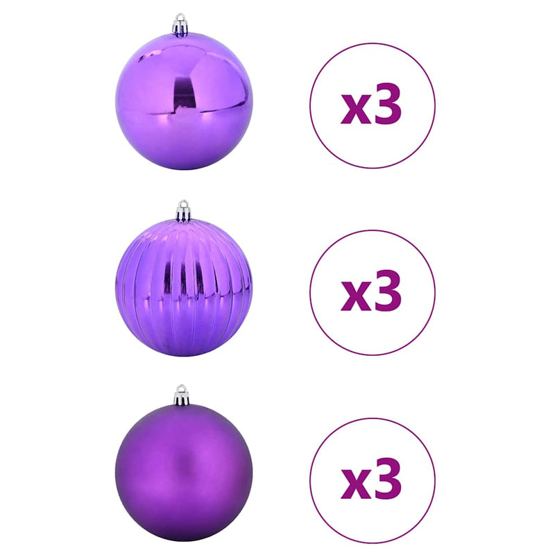 Afbeelding laden in galerijviewer, Vidaxl kerstbalset xl 9 pcs lila kunststof
