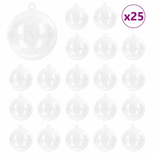 Vidaxl kerstbal set 25 pcs doorzichtig ø 10 cm