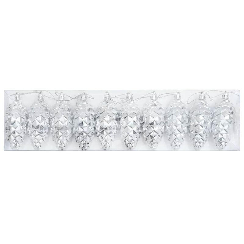 Afbeelding laden in galerijviewer, Vidaxl kerstdennenappeltje 40 pcs zilver kunststof
