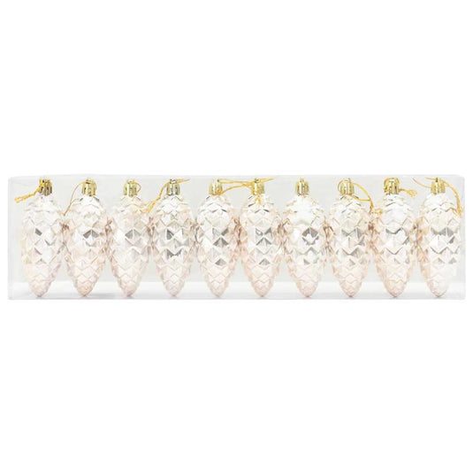 Vidaxl kerstdennenappeltje 40 pcs champagne kunststof