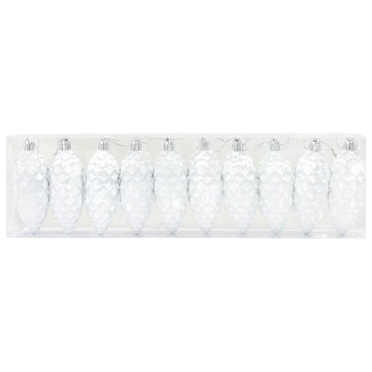 Vidaxl kerstdennenappeltje 40 pcs wit kunststof