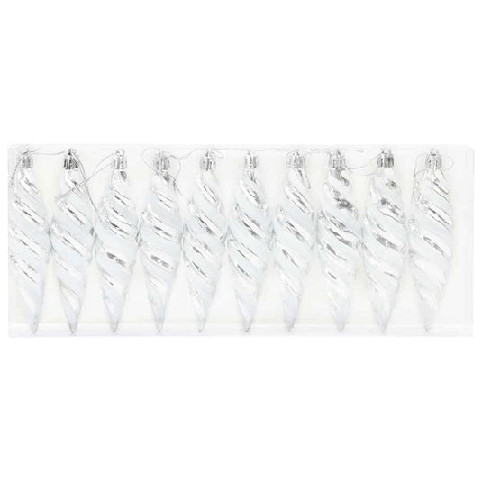 Vidaxl kerst spiralvorm bal 40 pcs zilver kunststof