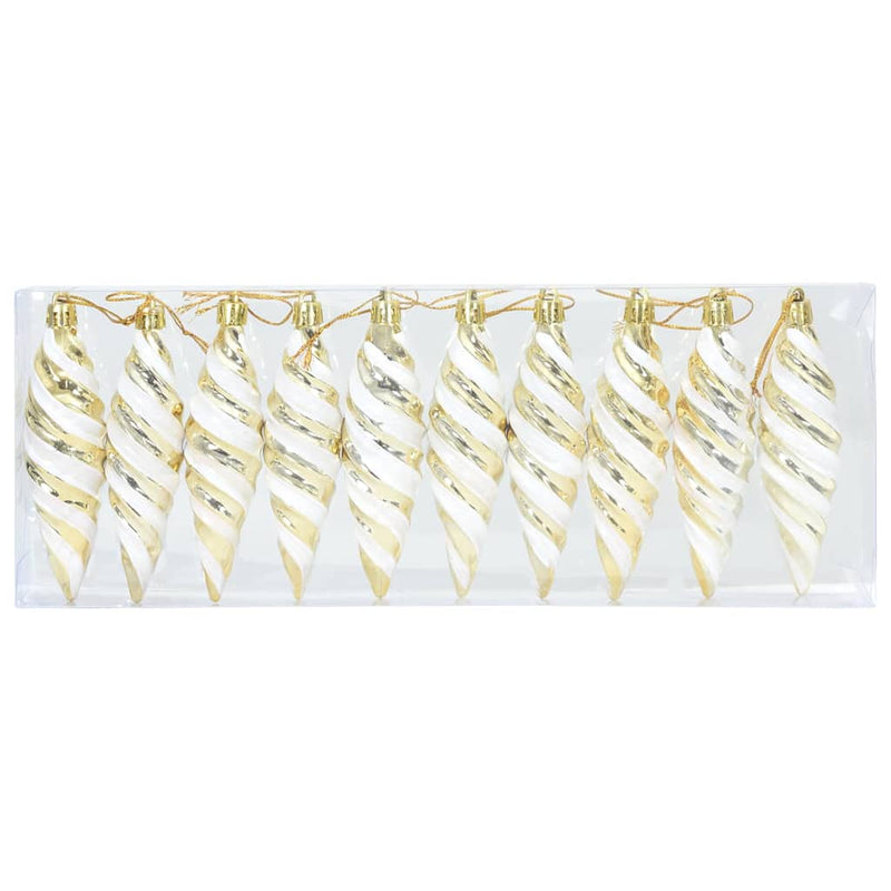 Afbeelding laden in galerijviewer, Vidaxl kerst spiralvorm bal 40 pcs goud kunststof
