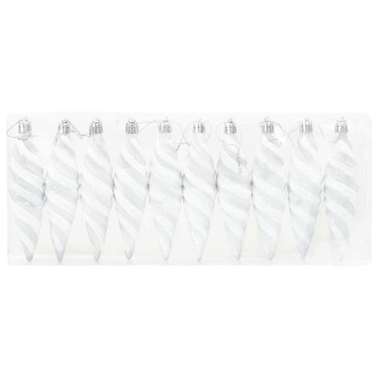 Vidaxl kerst spiralvorm bal 40 pcs wit kunststof