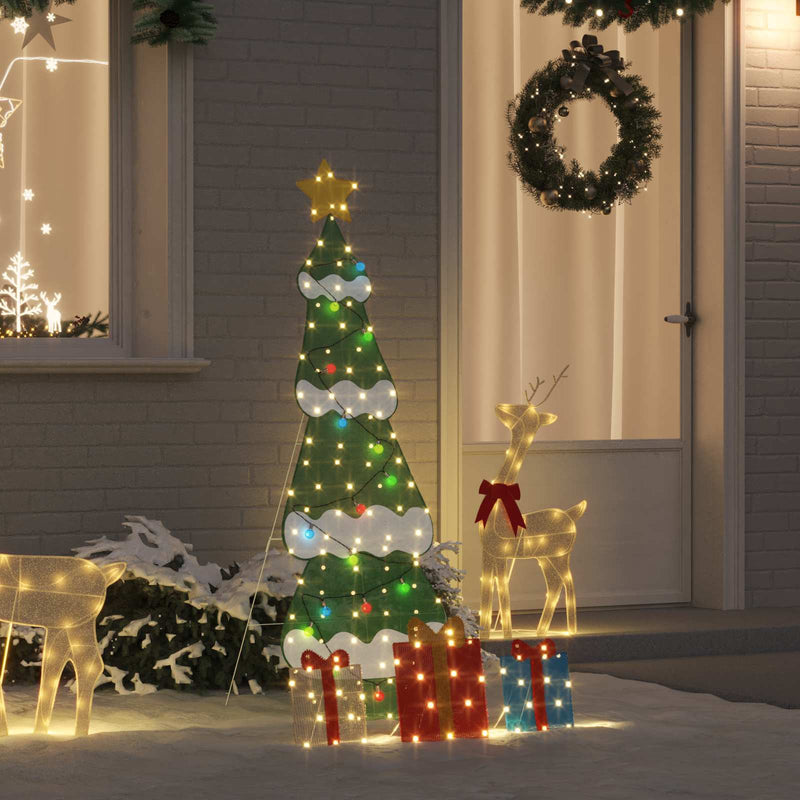 Afbeelding laden in galerijviewer, Vidaxl verlichte kerstboom met 3 cadeau dozen 2d warm wit 150 cm
