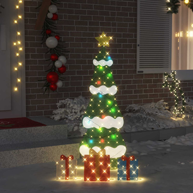 Afbeelding laden in galerijviewer, Vidaxl verlichte kerstboom met 3 cadeau dozen 2d warm wit 150 cm
