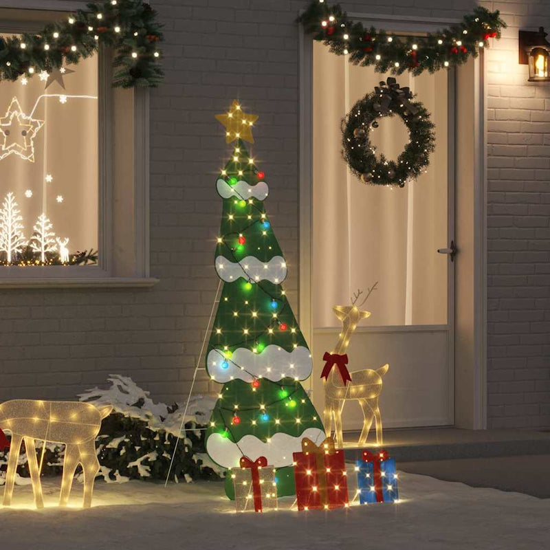 Afbeelding laden in galerijviewer, Vidaxl verlichte kerstboom met 3 cadeau dozen 2d warm wit 180 cm
