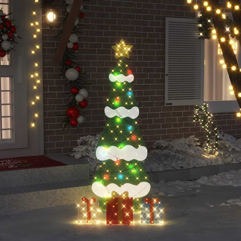 Afbeelding laden in galerijviewer, Vidaxl verlichte kerstboom met 3 cadeau dozen 2d warm wit 180 cm
