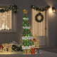Vidaxl verlichte kerstboom met 3 cadeau dozen 2d warm wit 210 cm