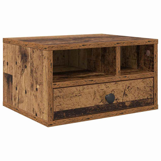 Vidaxl printerstand met lade oud hout 40 x 32 x 24 cm bewerkt hout