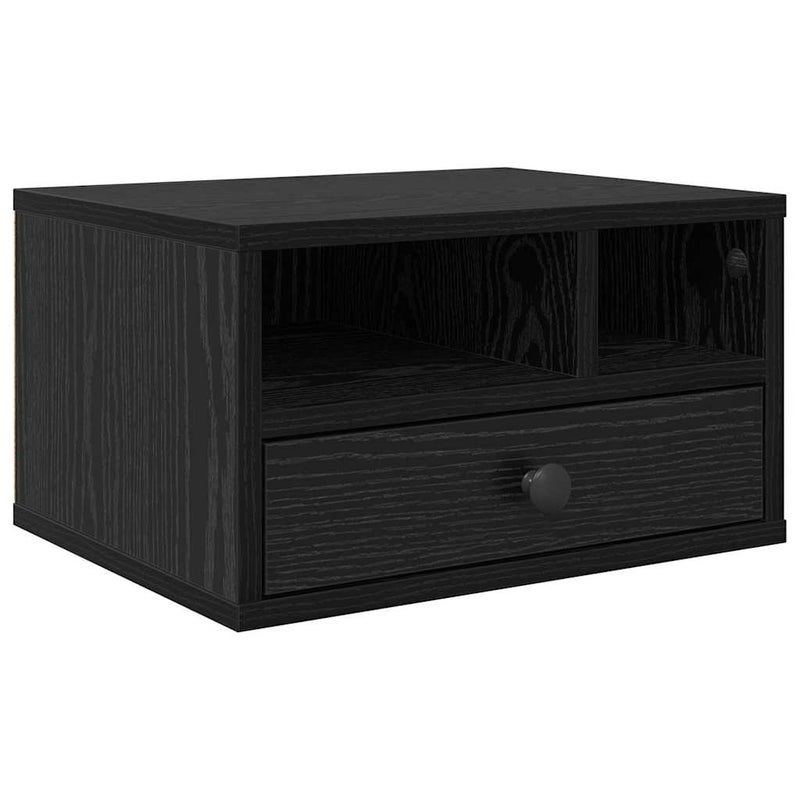 Afbeelding laden in galerijviewer, Vidaxl printerstand met lade zwart eiken 40 x 32 x 24 cm bewerkt hout
