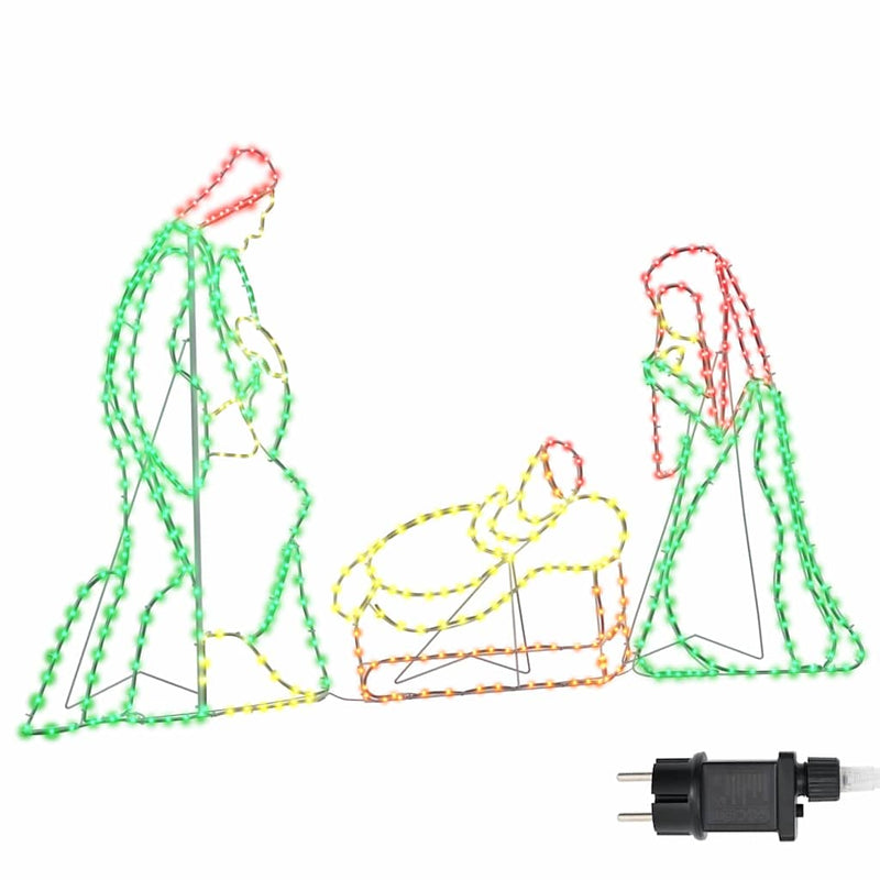 Afbeelding laden in galerijviewer, Vidaxl verlichte kerstscene multikleur 112 x 71,5 cm pvc 550 led's
