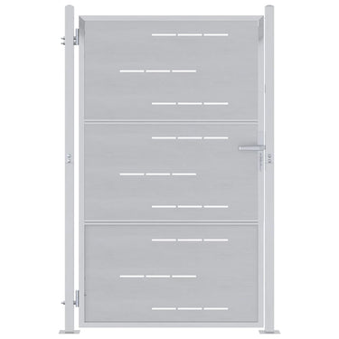 Vidaxl tuinpoort met slot zilver 100 x 125 cm roestvrij staal