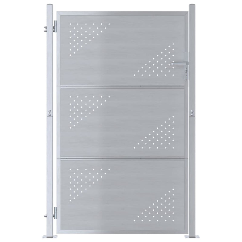 Afbeelding laden in galerijviewer, Vidaxl tuinpoort met slot zilver 100 x 150 cm roestvrij staal
