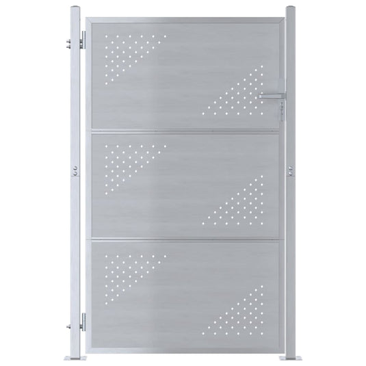 Vidaxl tuinpoort met slot zilver 100 x 150 cm roestvrij staal