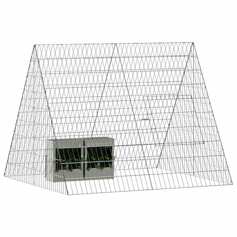 Afbeelding laden in galerijviewer, Vidaxl konijnenkooi zilver 215 x 100 x 85 cm gegalvaniseerd staal
