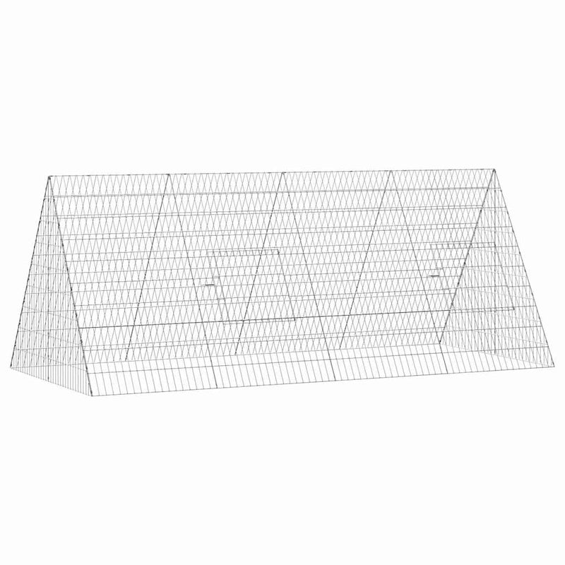 Afbeelding laden in galerijviewer, Vidaxl konijnenkooi zilver 215 x 100 x 85 cm gegalvaniseerd staal
