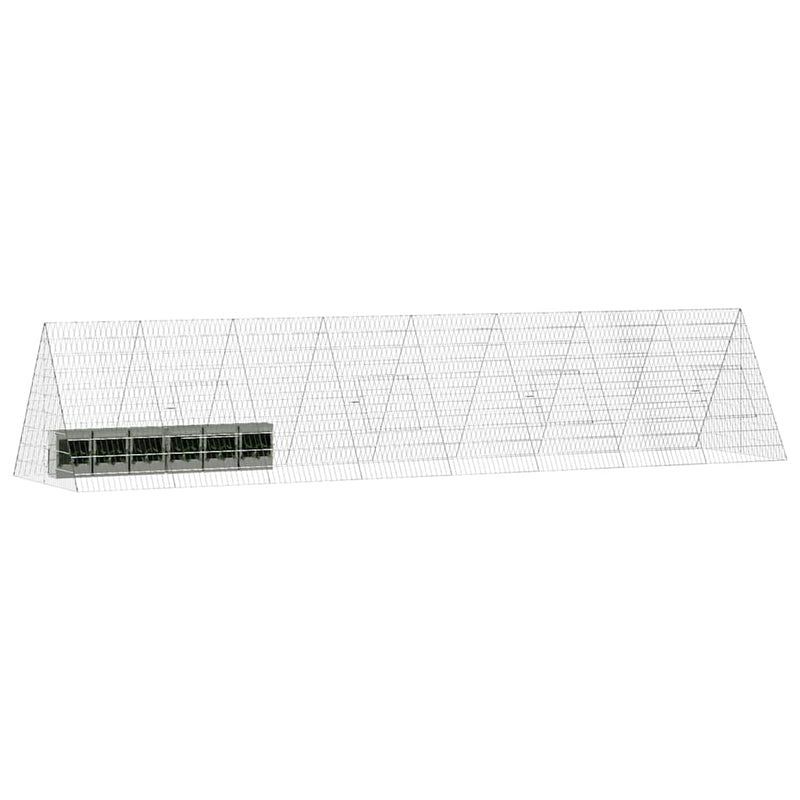 Afbeelding laden in galerijviewer, Vidaxl konijnenkooi zilver 215 x 100 x 85 cm gegalvaniseerd staal
