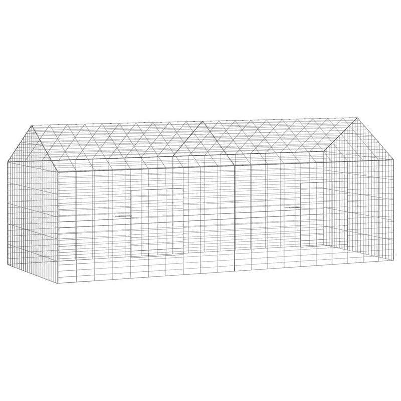 Afbeelding laden in galerijviewer, Vidaxl konijnenkooi zilver 400 x 78 x 78 cm gegalvaniseerd staal
