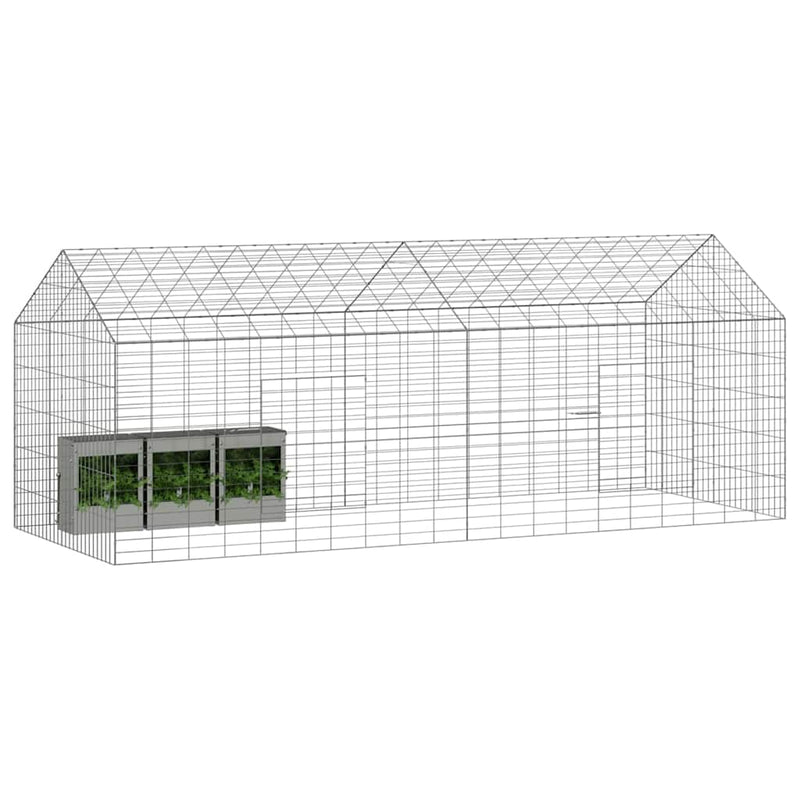 Afbeelding laden in galerijviewer, Vidaxl konijnenkooi zilver 400 x 78 x 78 cm gegalvaniseerd staal
