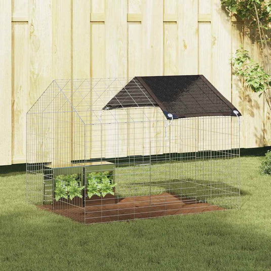 Vidaxl konijnenkooi zilver 400 x 78 x 78 cm gegalvaniseerd staal