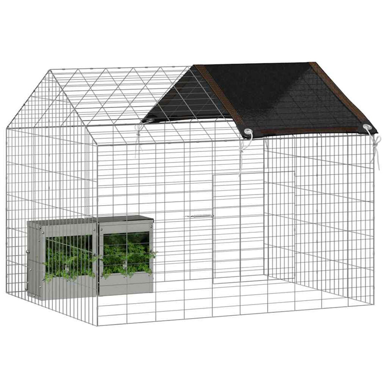 Afbeelding laden in galerijviewer, Vidaxl konijnenkooi zilver 400 x 78 x 78 cm gegalvaniseerd staal
