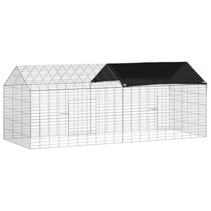 Vidaxl konijnenkooi zilver 400 x 78 x 78 cm gegalvaniseerd staal