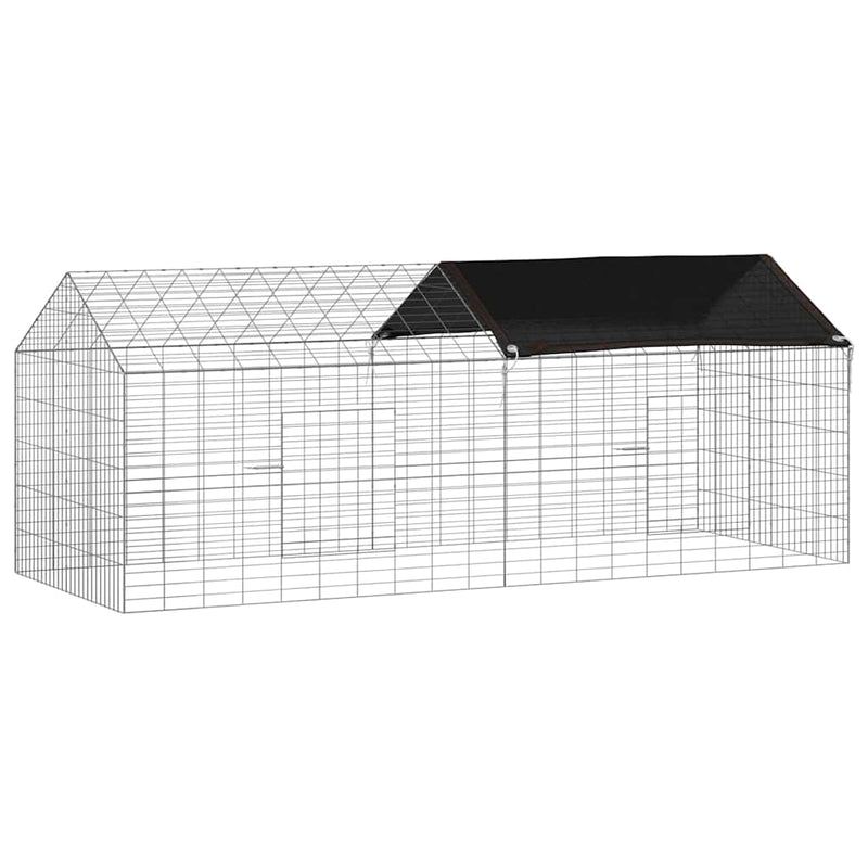 Afbeelding laden in galerijviewer, Vidaxl konijnenkooi zilver 400 x 78 x 78 cm gegalvaniseerd staal
