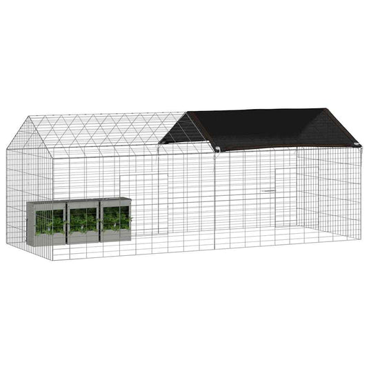 Vidaxl konijnenkooi zilver 400 x 78 x 78 cm gegalvaniseerd staal