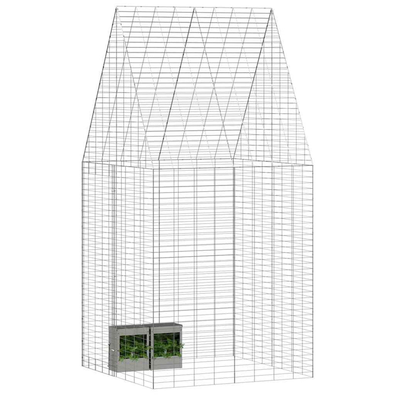 Afbeelding laden in galerijviewer, Vidaxl konijnenkooi zilver 400 x 100 x 210 cm gegalvaniseerd staal
