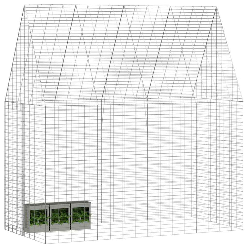 Afbeelding laden in galerijviewer, Vidaxl konijnenkooi zilver 400 x 100 x 210 cm gegalvaniseerd staal
