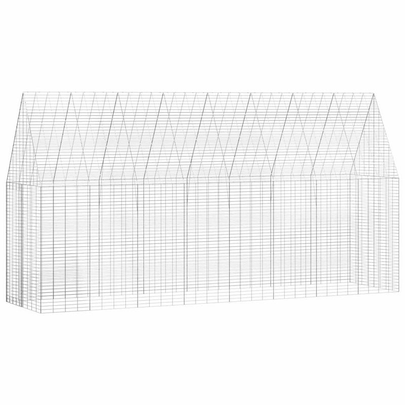 Afbeelding laden in galerijviewer, Vidaxl konijnenkooi zilver 400 x 100 x 210 cm gegalvaniseerd staal
