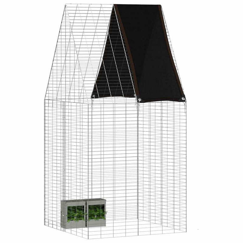 Afbeelding laden in galerijviewer, Vidaxl konijnenkooi zilver 100 x 100 x 210 cm gegalvaniseerd staal
